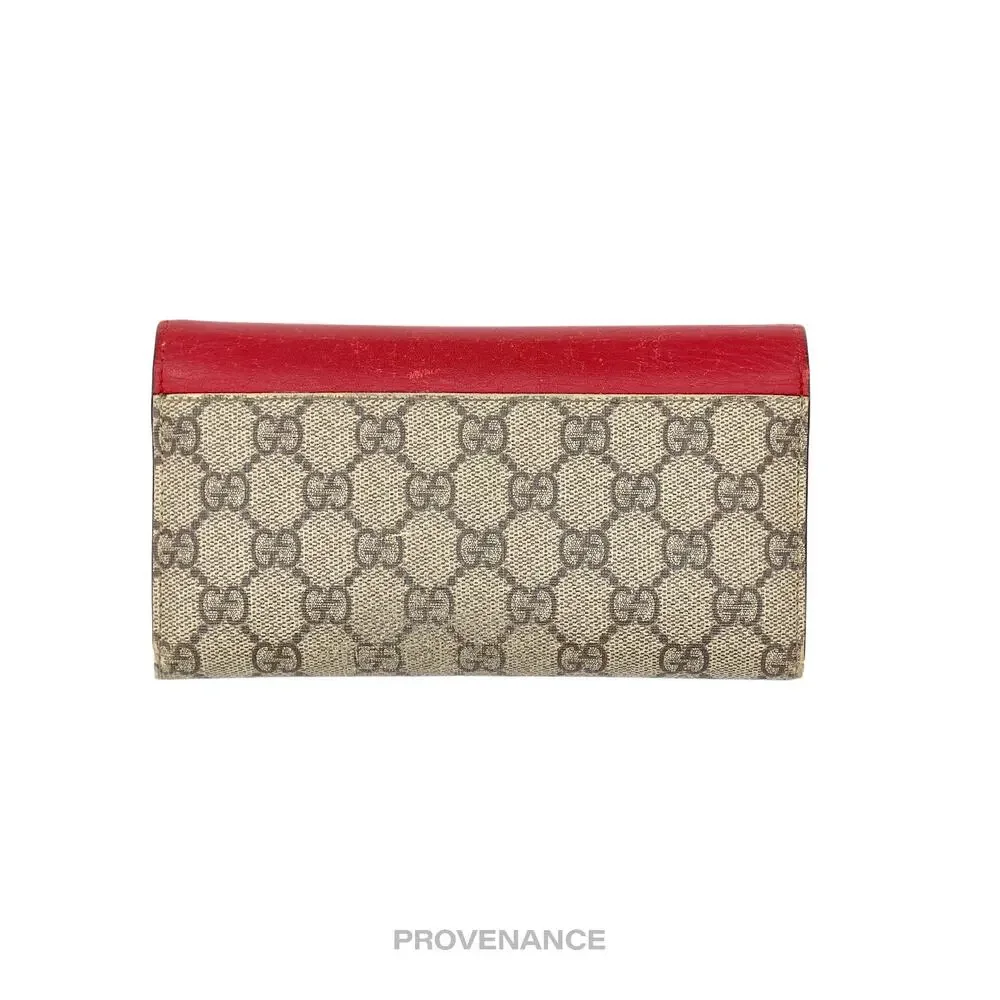 🔴 Gucci Snap Long Wallet - GG Supreme Red Pink - Picture 2 of 11